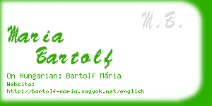 maria bartolf business card